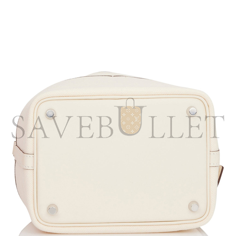 HERMES PICOTIN CARGO 18 NATA SWIFT AND TOILE CANVAS PALLADIUM HARDWARE (18*18*13cm)